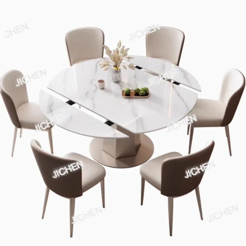 ZQT 이벤트 노르딕 다이닝 테이블 디자인 레스토랑 원형 접이식 다이닝 테이블 거실 모던 테이블 가구 홈