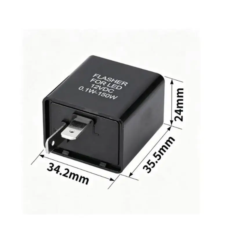 1Pcs 2 Pin 12V Motorcycle LED Flasher Buzzer Heat Resistant Turn Signal Indicator Controller for Off-road Bikes