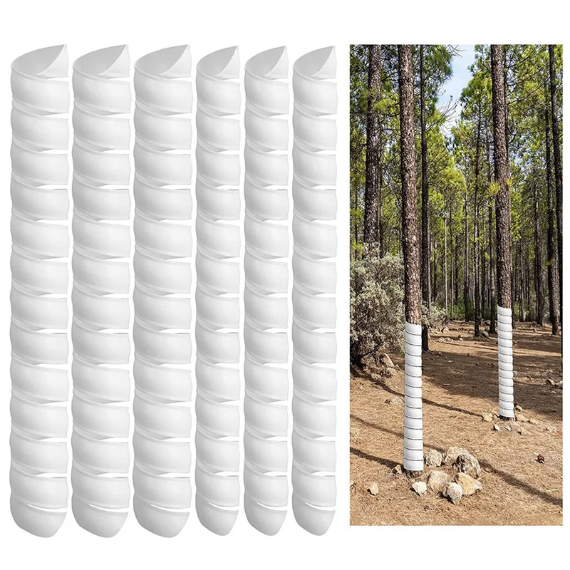 

Flash Trend 6 PCS Tree Trunk Protector, Plastic Spiral Tree Guard-Tree Bark Protector Tube Wraps To Protect Saplings Plants
