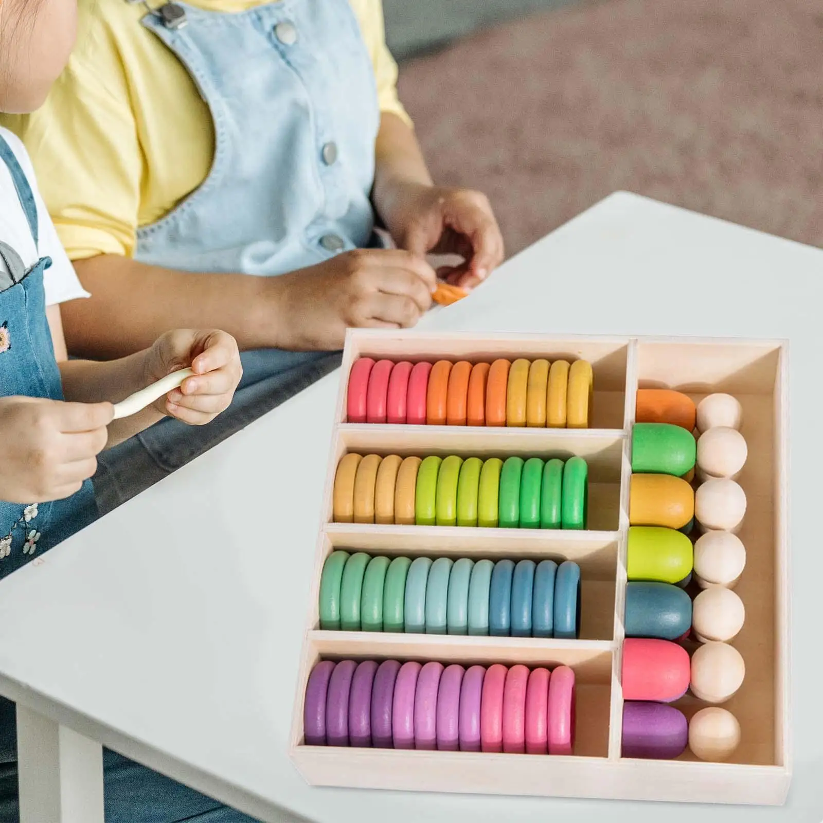 Juguete educativo de bloques de construcción a juego de arcoíris para jardín de infantes