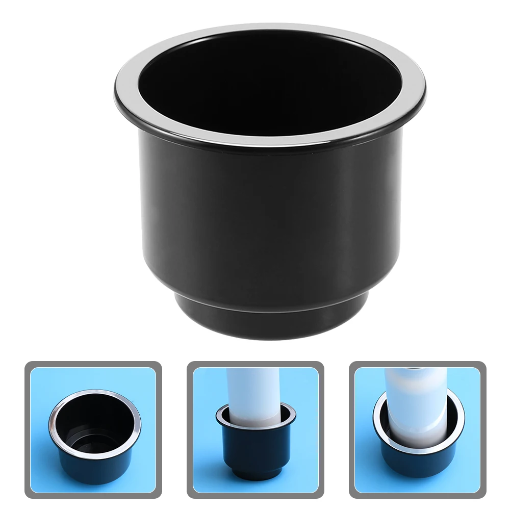 

2pcs Car Cup Holder Inserts Universal Recessed Drop Auto Boat RV Golf Cart Compact Plastic Durable Black