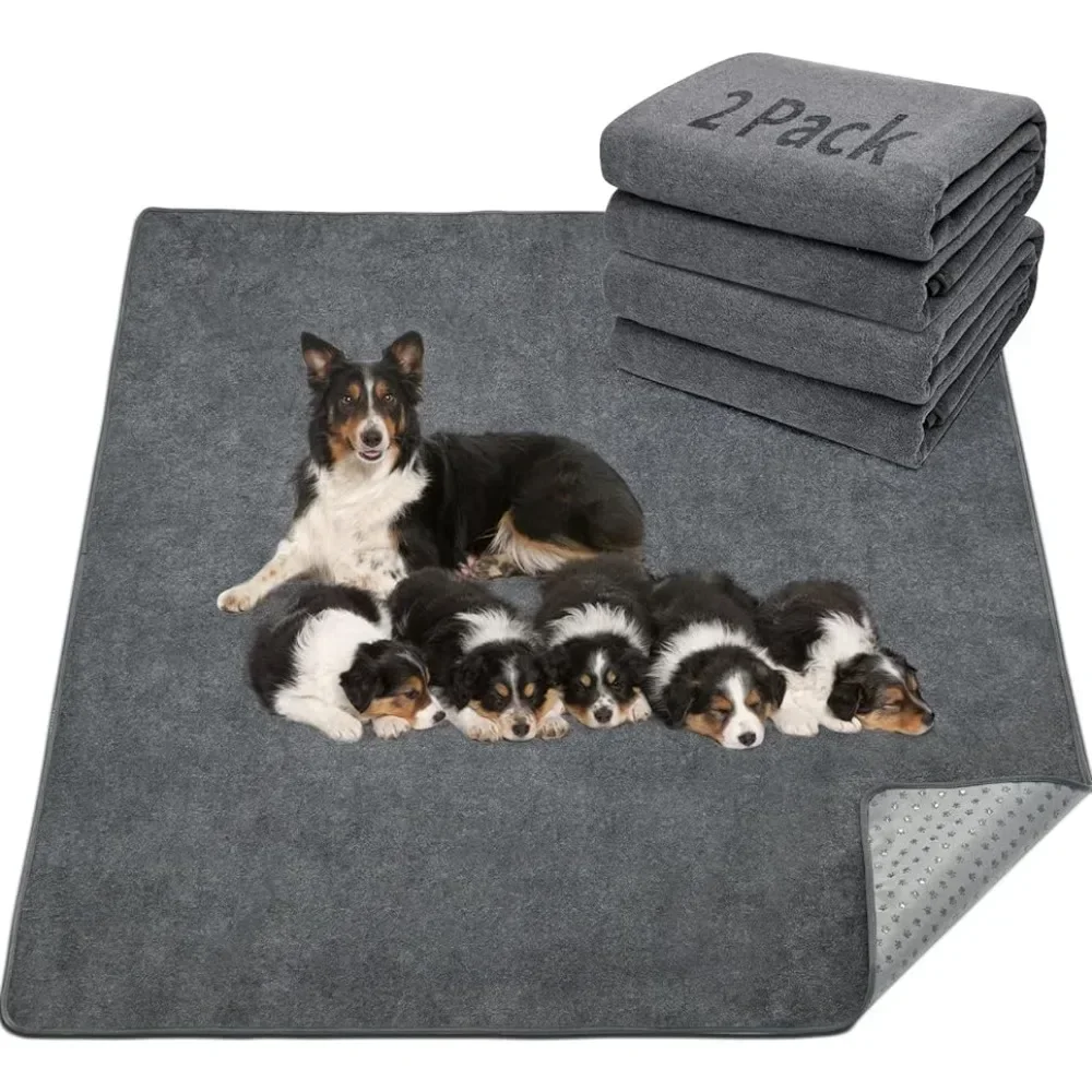 2 Packs Extra Large Reusable Dog Mat for Floor,Crate  48