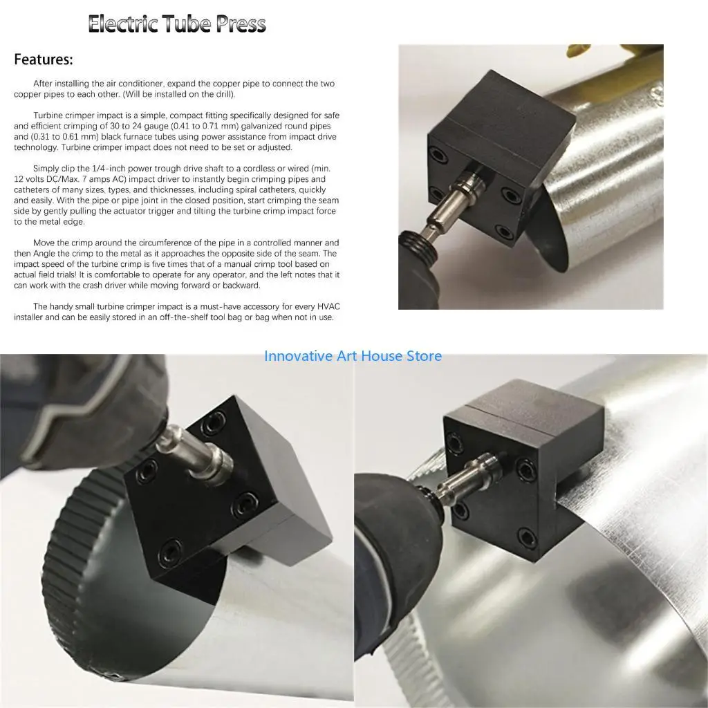 

E1PC Impact Power Assisted Crimper Metal Pipe Crimping Machine Universal Shank Easy to Install Pipe Expander Tool