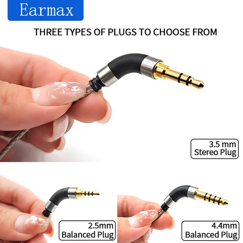 Imagen 2 del producto Para BL-03 BL-05 BL-05S C10 C16 ZS6 ZS7 ZSA AS06 Cable de 2 pines 0,78mm Cable para auriculares 2,5 3,5 4,4mm Cable de actualización OCC equilibrado