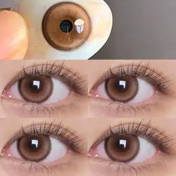 KSSEYE 2pcs Contact Lenses Natural Brown Eyes Lenses with Big Pupil  Black beauty Make-up Lenses Annual Medical Contact Lenses