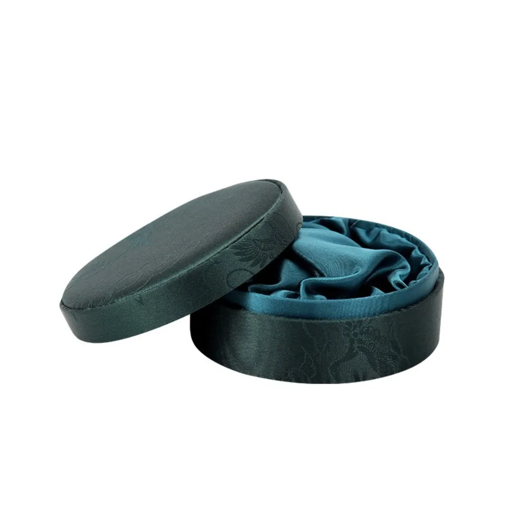 Soft Lined Embroidered Jewelry Box Satin Material Exquisite Embellished Bracelet Storage Box Beaded Design Colorful Pattern