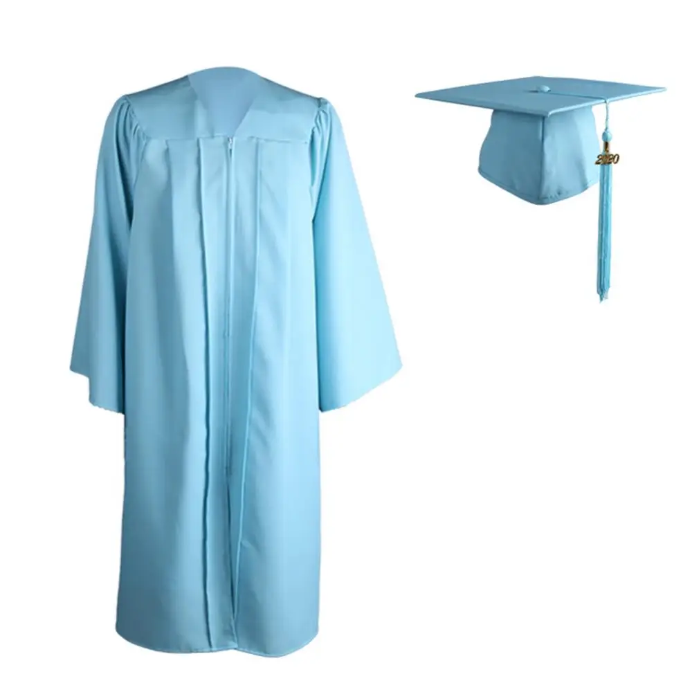 Ensemble de bonnets et robe de graduation universitaire pour adultes, robe académique avec fermeture éclair, robe de graduation, chapeau de mortier