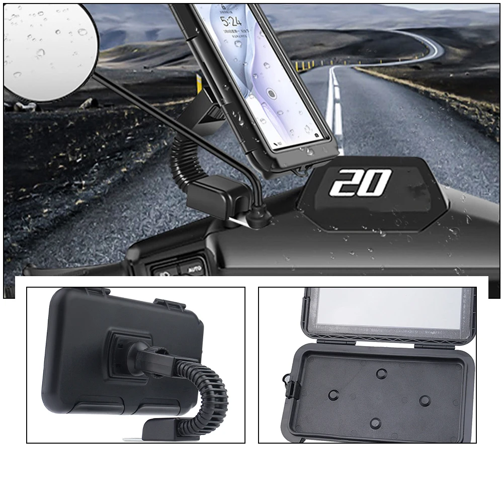 

Waterproof Motorcycle Phone Holder 1PC Mount Cell Stand Flame Retardant Heat Resistant Universal for Smartphones