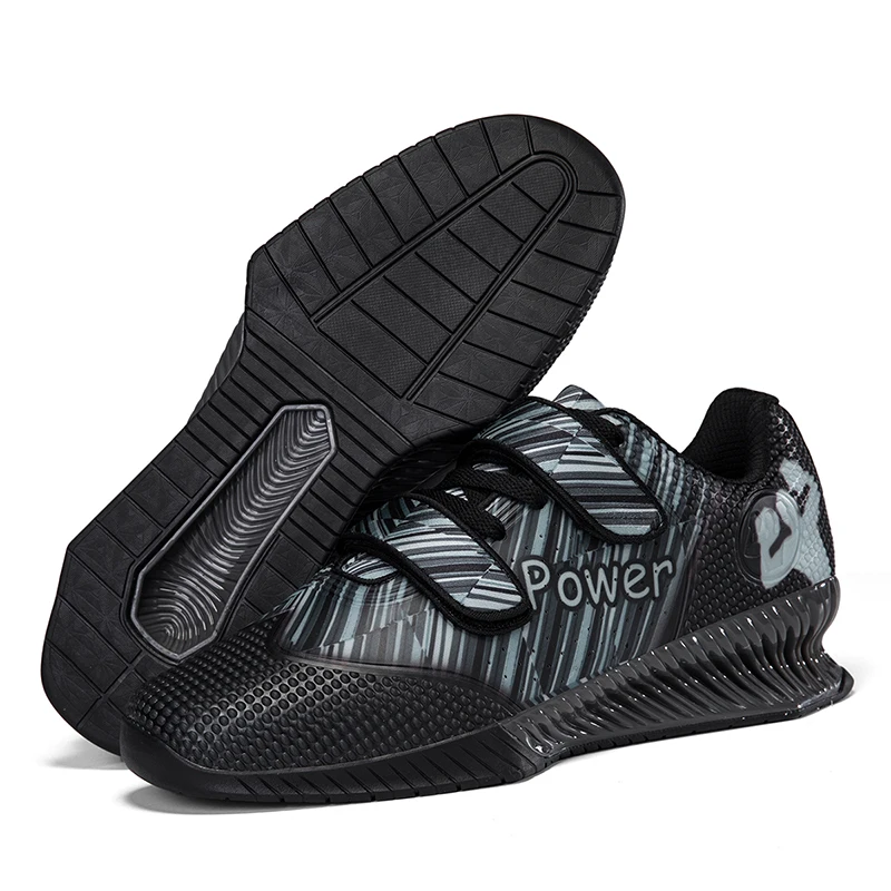 

Обувь для пауэрлифтинга и тяжелой атлетики для мужчин, черно-белая, большие размеры, качественная, прочная, для тренировок, для тяжелых подъемов, для приседаний, кроссовки