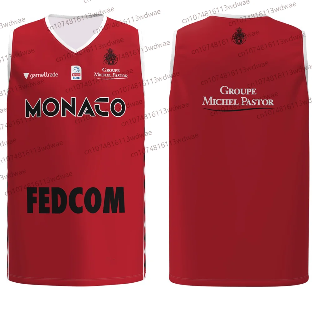 

Summer Outdoor Sports Basketball Vest Quick-Drying France Basketball Jersey AS Monaco Basket 25-26 Jersey Kit