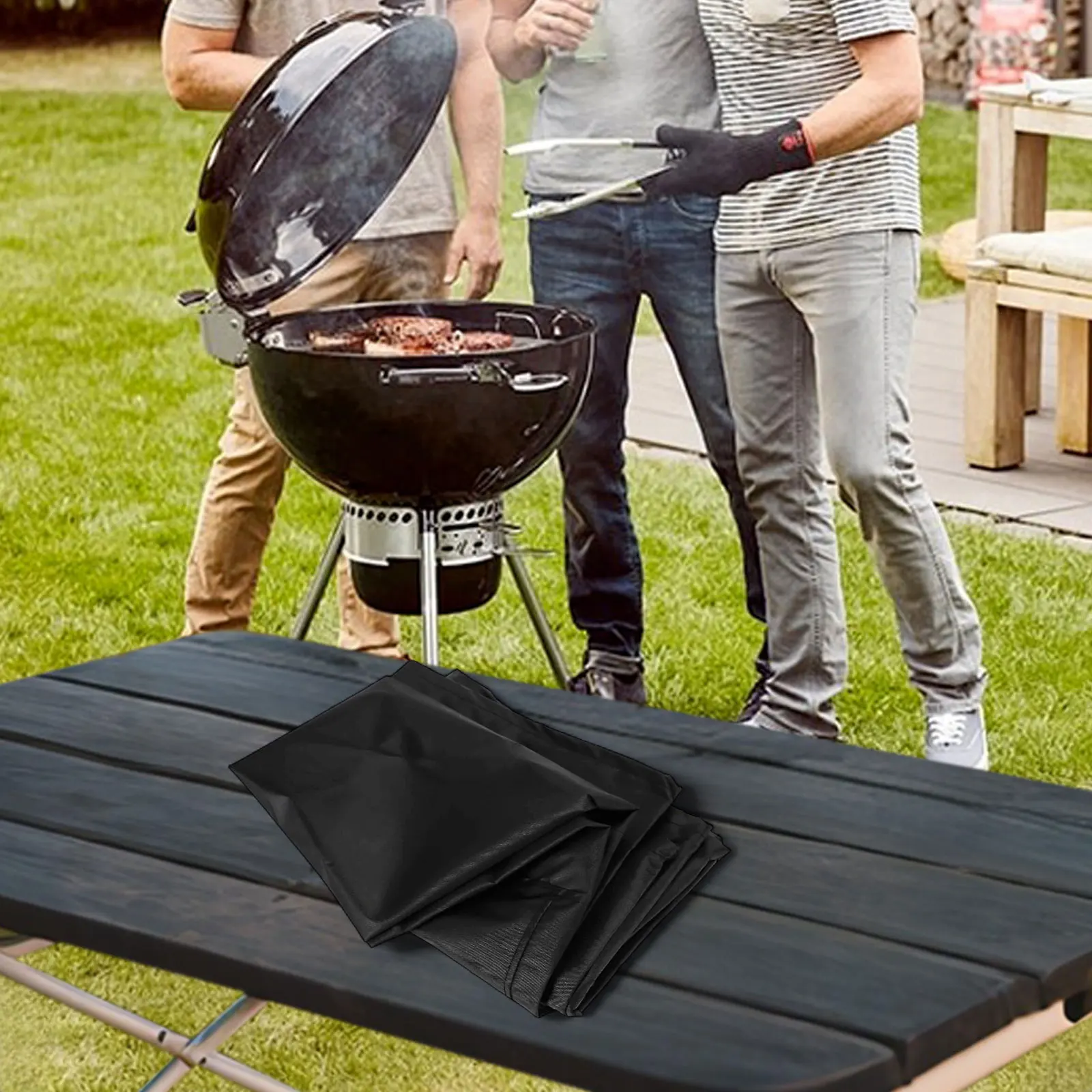 

For Raweao For Weber 57Cm Kettle BBQ Cover Stylish Sleek Easy To Clean Round High Quality Long Lasting Practical