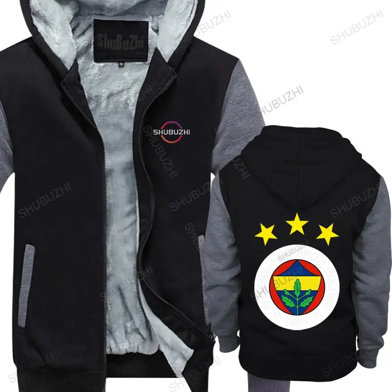 Man thick hoodies high quality jacket zipper ANNLIN Men\'s Fenerbahce Logo unisex winter hoody outwear teenage cool sweatshirt