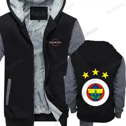 Męskie grube bluzy z kapturem z wysokim jakościowa kurtka ANNLIN męskie Fenerbahce Logo unisex zimowe bluzy z kapturem dla nastolatków fajna bluza