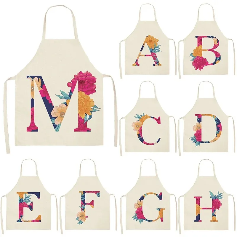 Floral red letter pattern suitable for home kitchen apron children\'s printed apron home kitchen bib