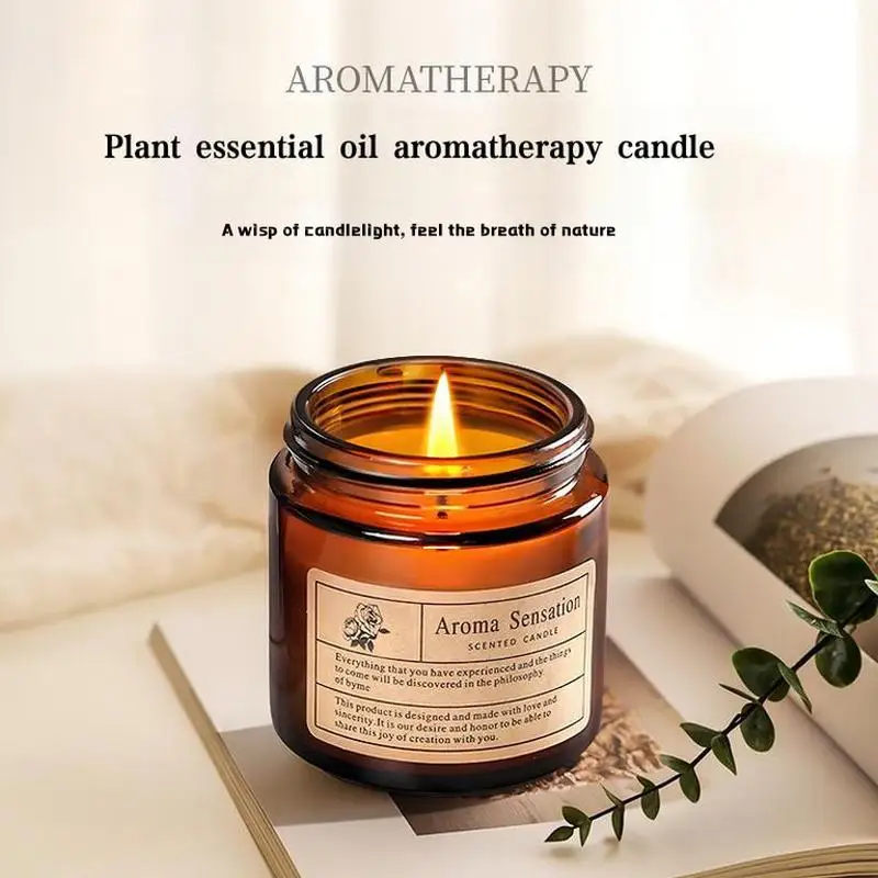 

Matarile Retro Aromatherapy Candle Home Handmade Smokeless Gift Set Plant Essential Oil Aromatherapy Candle Festival Supplies