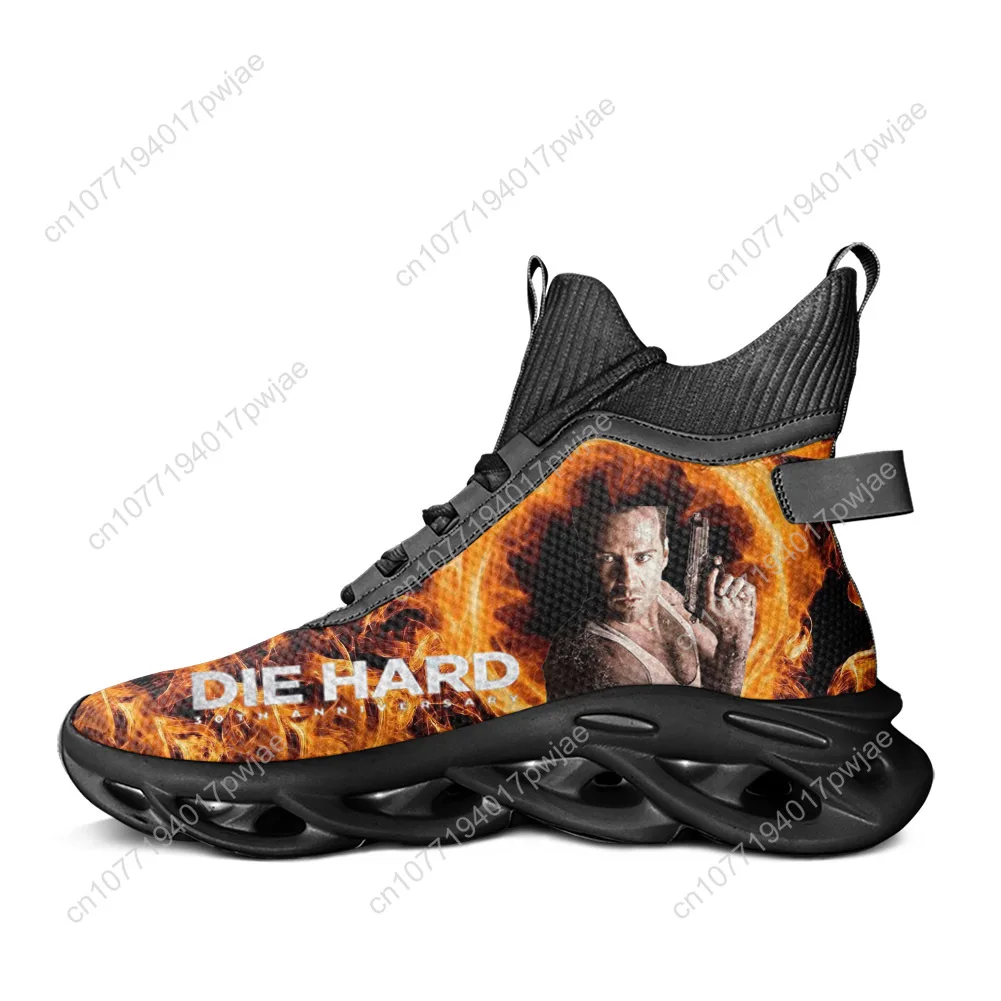 

Die Hard Movie High Top Flats Sneakers John McClane Mens Womens Sports Hiking Travel Shoes Running Shoes Travel Custom Shoes