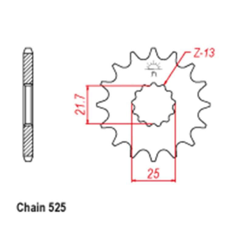 OZOEMPT 525-15T Motorcycle Front Sprocket Apply to SV650 S-L0,L1,L2,L3  10-13 SV650 A/SA-K7,K8,K9,L0 (ABS)  07-10