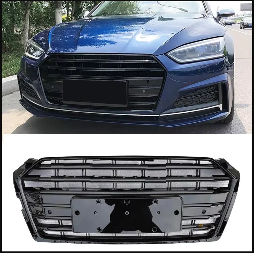 car accessories S5 Style Grill Grille Black Trim Black Rings For Audi A5 S5 2017 17 2018 18 2019 19 2020 20