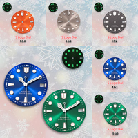 28.5mm S Logo automatic Sunburst Dial No Hands Fit NH35/NH36/4R/7S Movement C3 Green Luminous Watch Modification Accessories