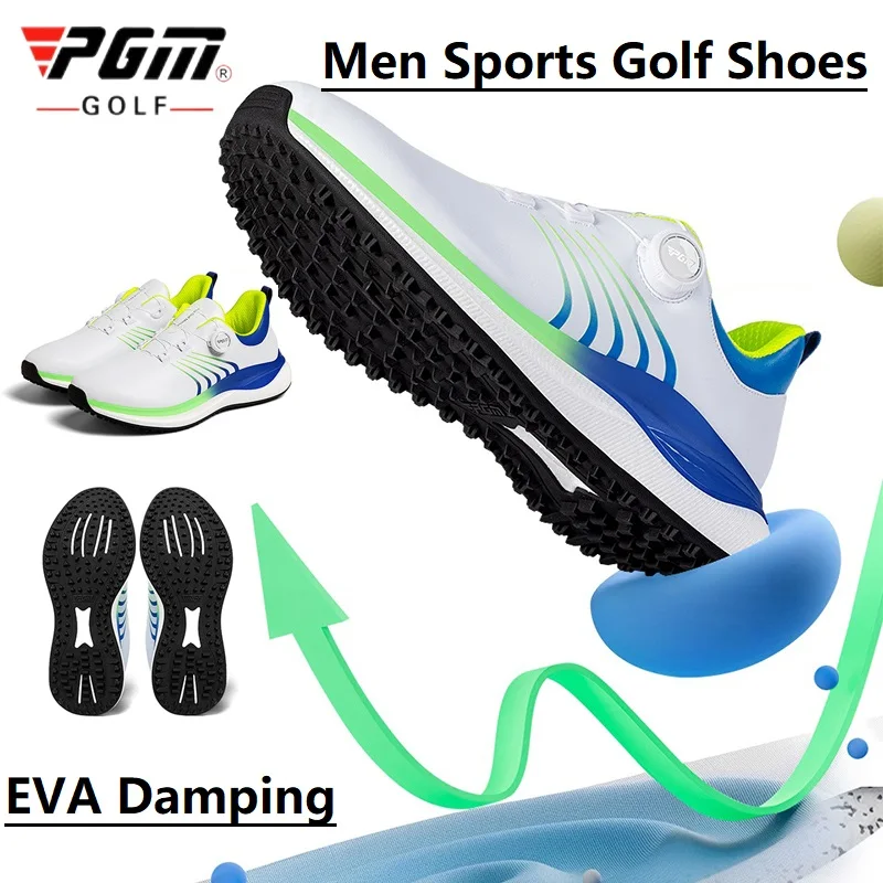 

PGM Men's Golf Shoes Knob Shoelaces Waterproof Casual Sports Sneakers Male EVA Cushioned Golf Trainers 39-45 Size