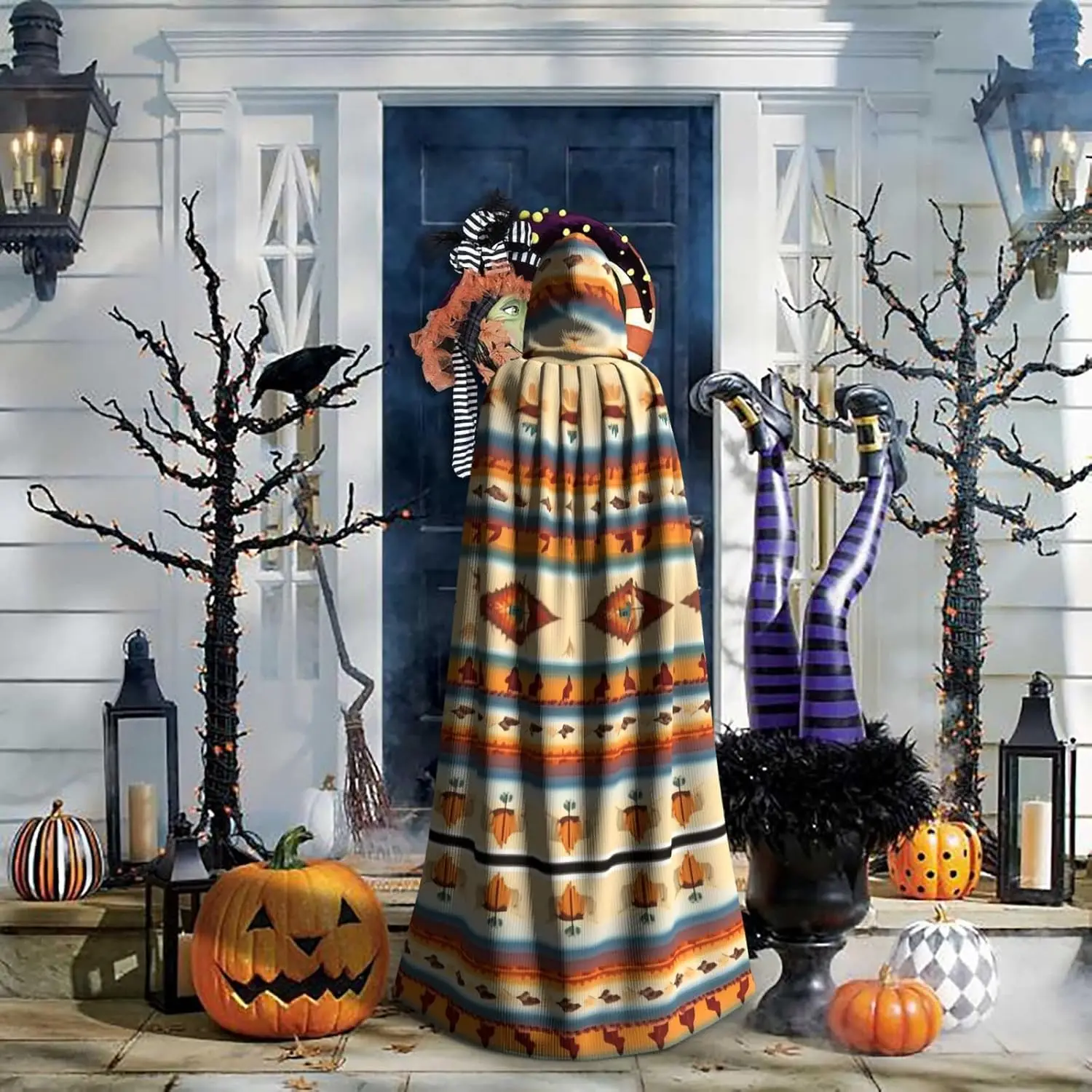 Płaszcz z kapturem dla dorosłych w stylu Indianinów, peleryna karnawałowa, kostium cosplay, szata na imprezę, gotycki karnawał