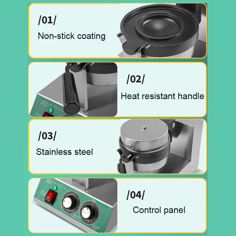 2025 China New Style Nonstick UFO Panini Press Sandwich Electric 110V/220V Mini Ice Cream Waffle Machine
