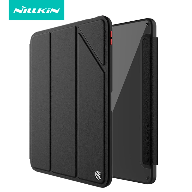 Nillkin-Estojo Magnético de Couro Luxo para Xiaomi Mi Pad 6 Pro, Capa Triangular Dobrável com Suporte para Lápis