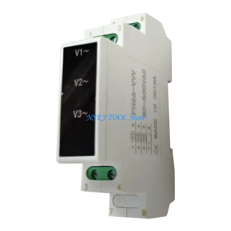 

L8RC Three Phase Volt-Test-Monitor Din Mount AC80-500V Voltmeter Gauge