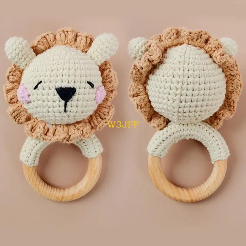 W3jf in legno teether baby sonde giocattolo giocattoli sontuocini giocattolo all'uncinetto incrocio teether sontuocini
