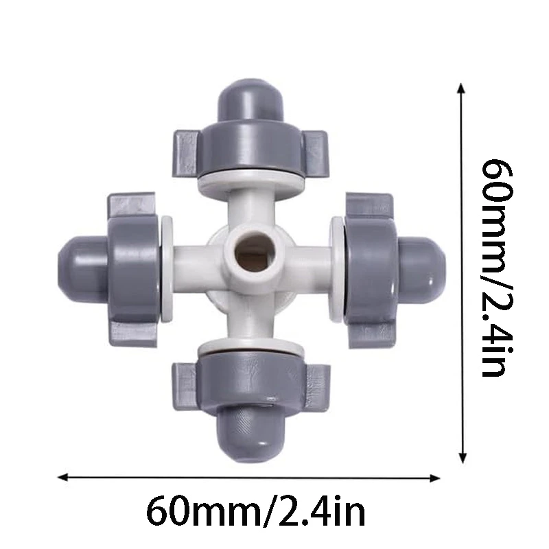 Detachable Irrigation Nozzle Four-Way Flow Sprayer for Garden Watering Misting Tips for Agricultural Irrigation