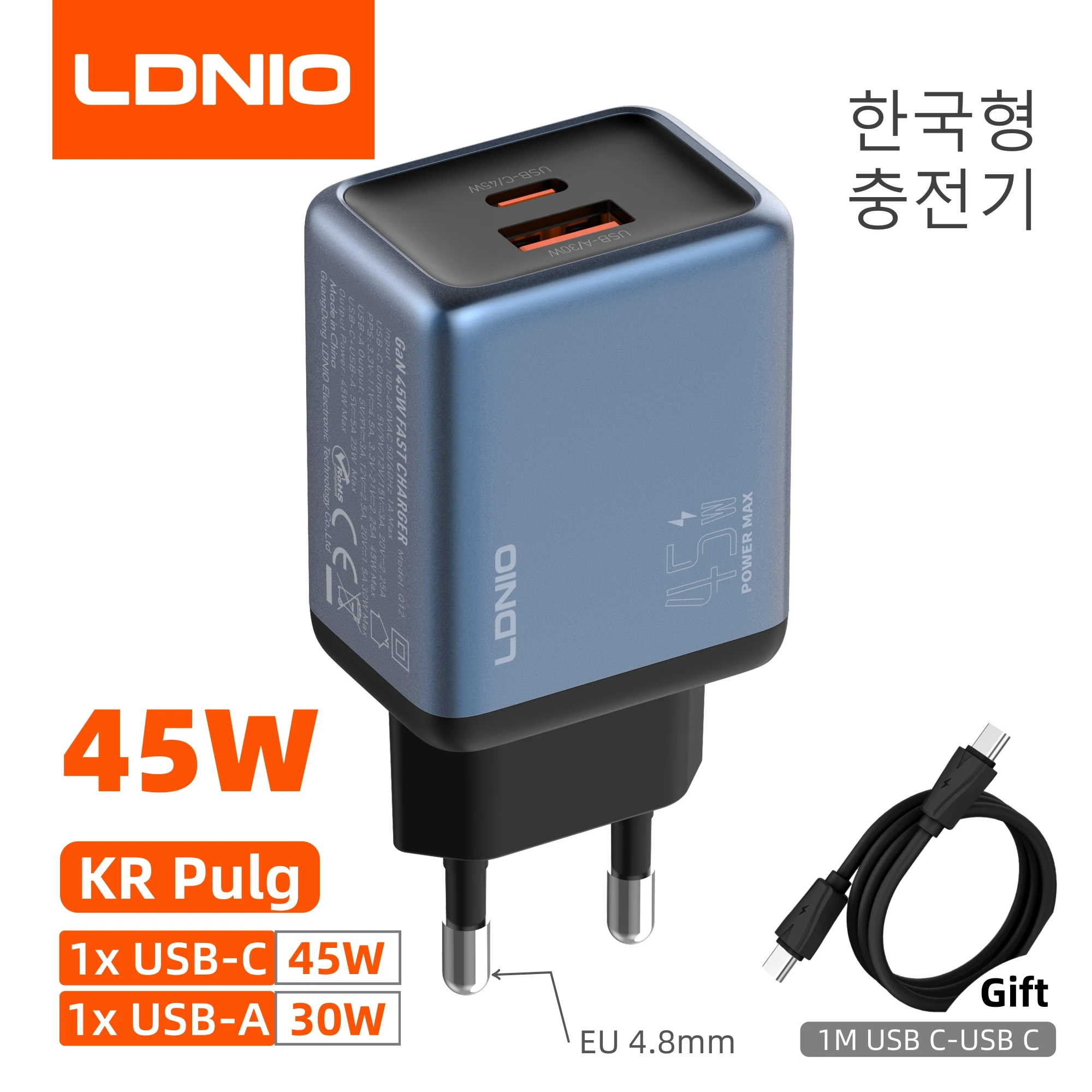 LDNIO Gan 100W snellader Type-C 65W 45W UK EU US Plug USB Multi-Port snellaadstation voor MacBook iPhone Xiaomi