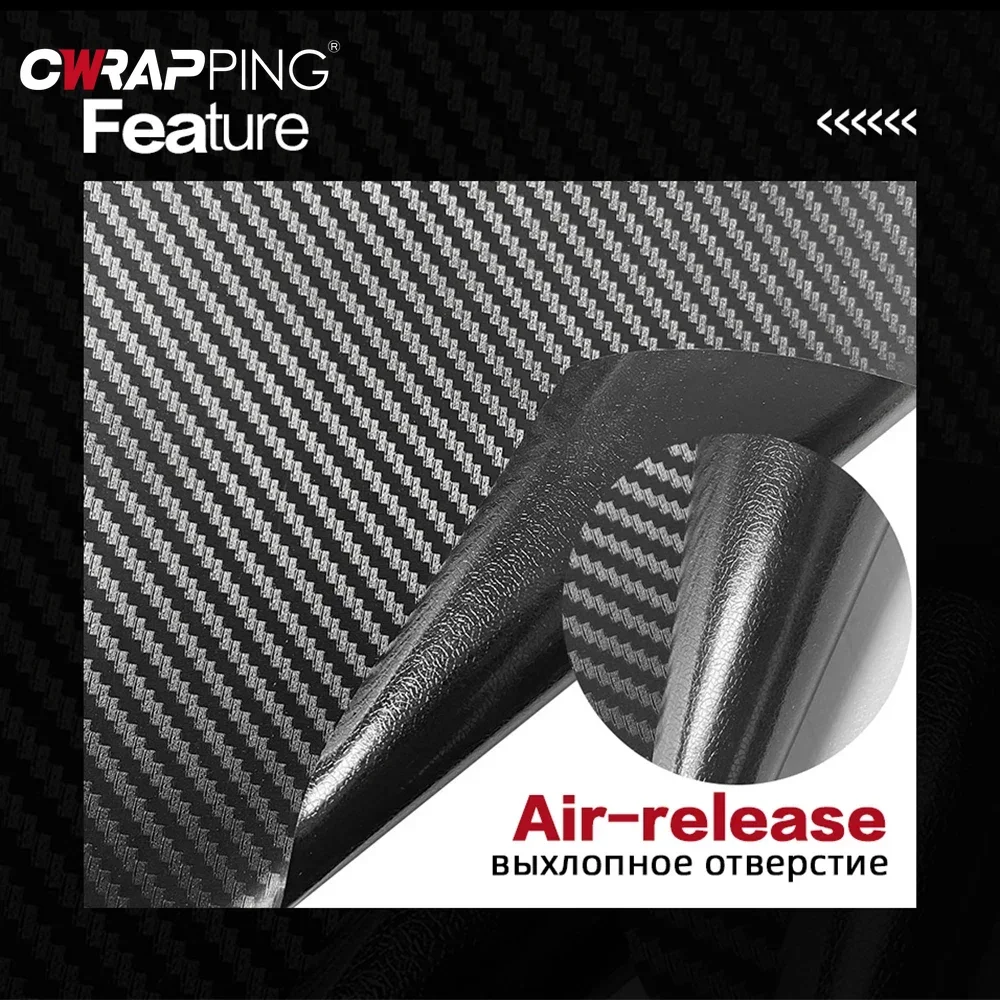 3D Carbon Fiber Vinyl Wrap Film Glossy Matte Black Car Wrap Foil Sticker Console Computer Laptop Skin  Self Adhesive Vinyl Wrap view 4