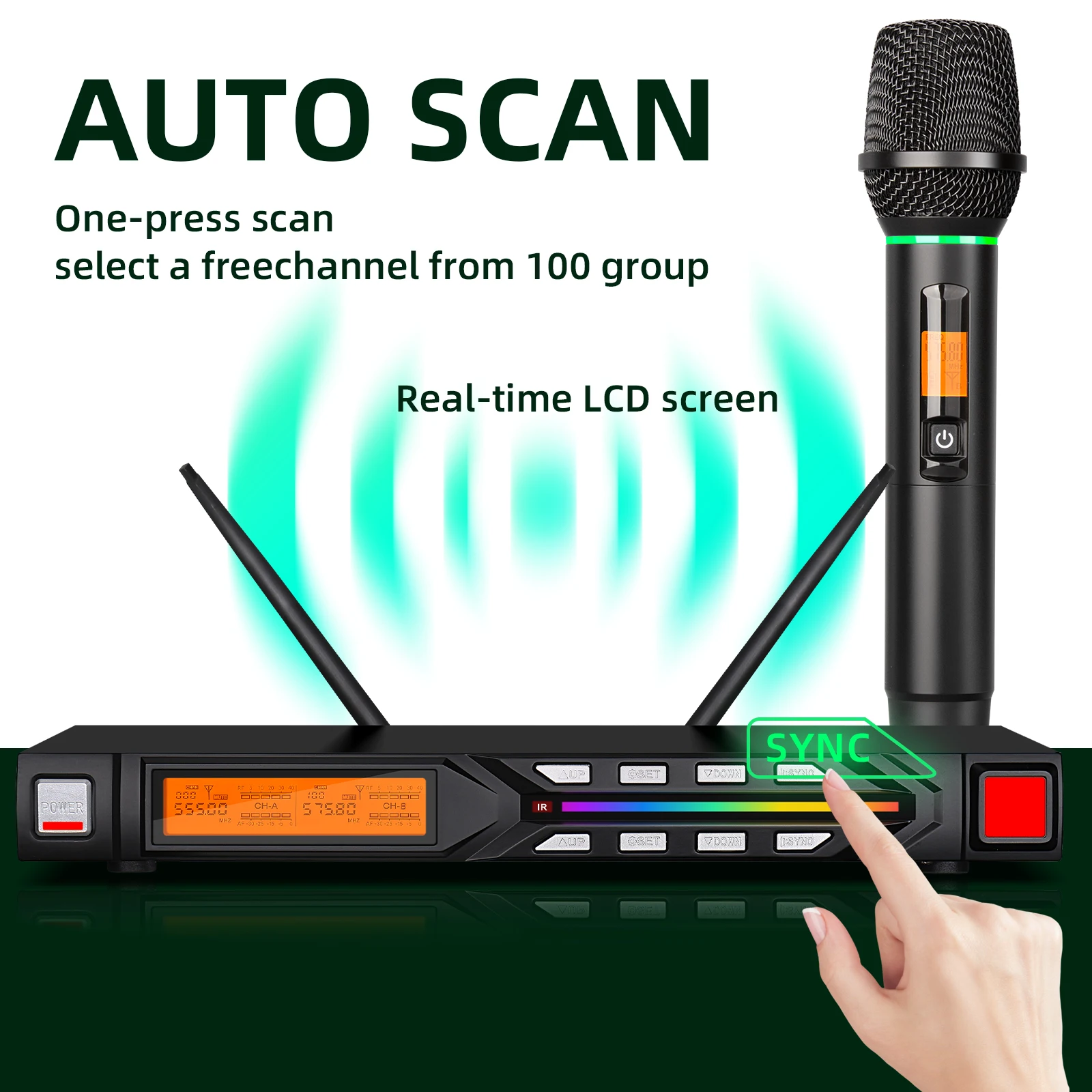 Conjunto de microfone sem fio profissional DEPUSHENG R7 UHF equipamento profissional de performance de palco para eliminar ruído