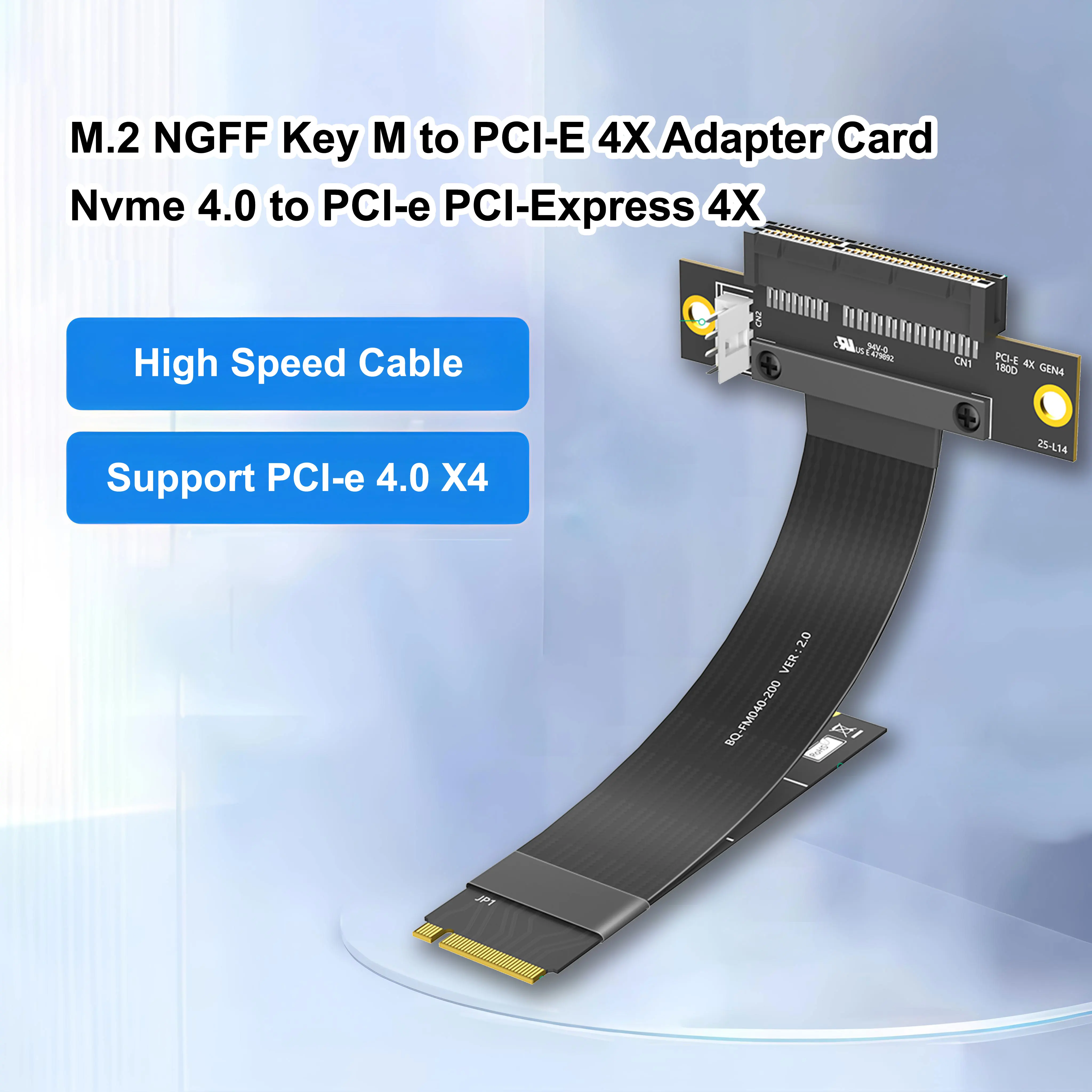 

Карта адаптера M.2 NGFF Key M — PCI-E 4X, 20 см, удлинительный кабель NVME 4.0 — PCI-E PCI-Express 4x180 градусов — Key M 180 градусов