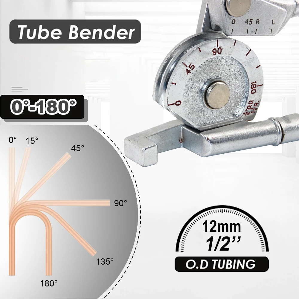 Piegatubi a 180 ° 12mm O.D.TUBING 0-180 gradi piegatubi e piegatubi macchine utensili manuali