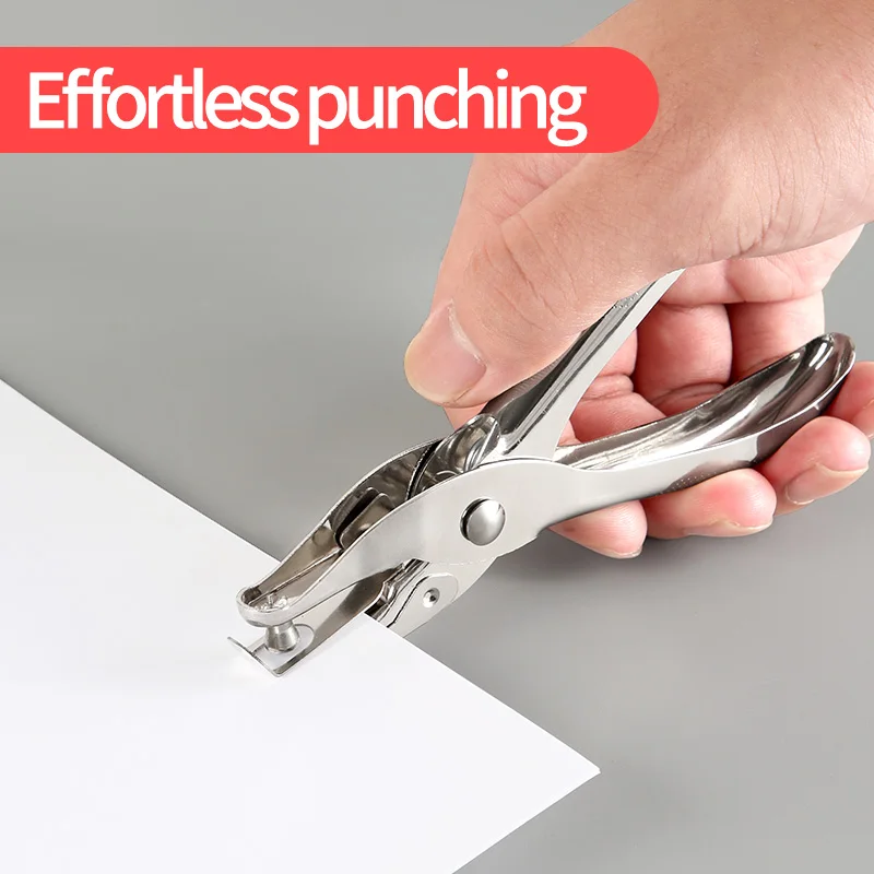 ثقب معدني واحد - مثقاب ثقب يدوي محمول باليد، متين لمكتب الطلاب، ربط أوراق الشجر السائبة