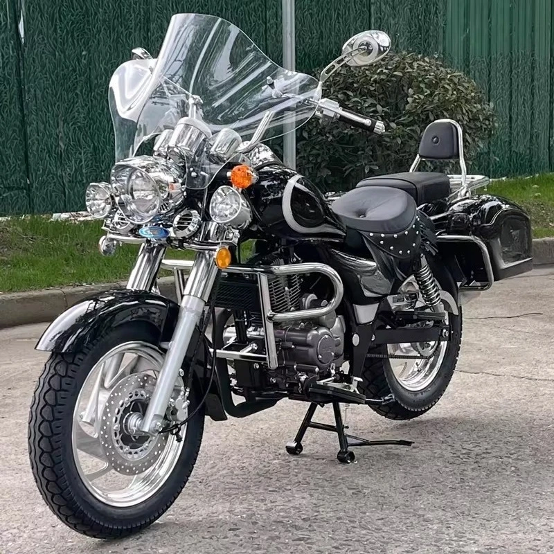 BRHot Sale Large 150cc Retro Cruiser Motorcycle, Single Cylinder Air Cooled, Luxury Fuel-saving Durable Powerful Gas Bike