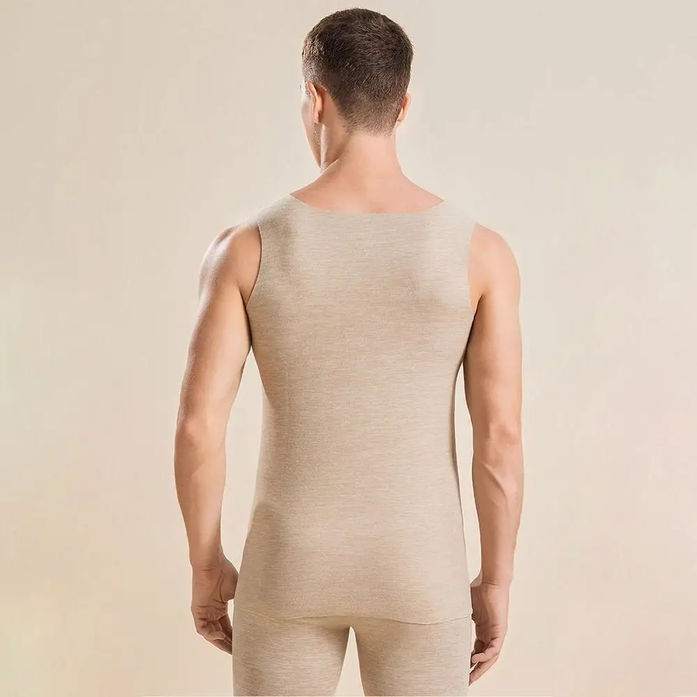 Men Round Neck Double-sided Warm Vest Bottoming Shirt Underwear Winter Thermal Underwear