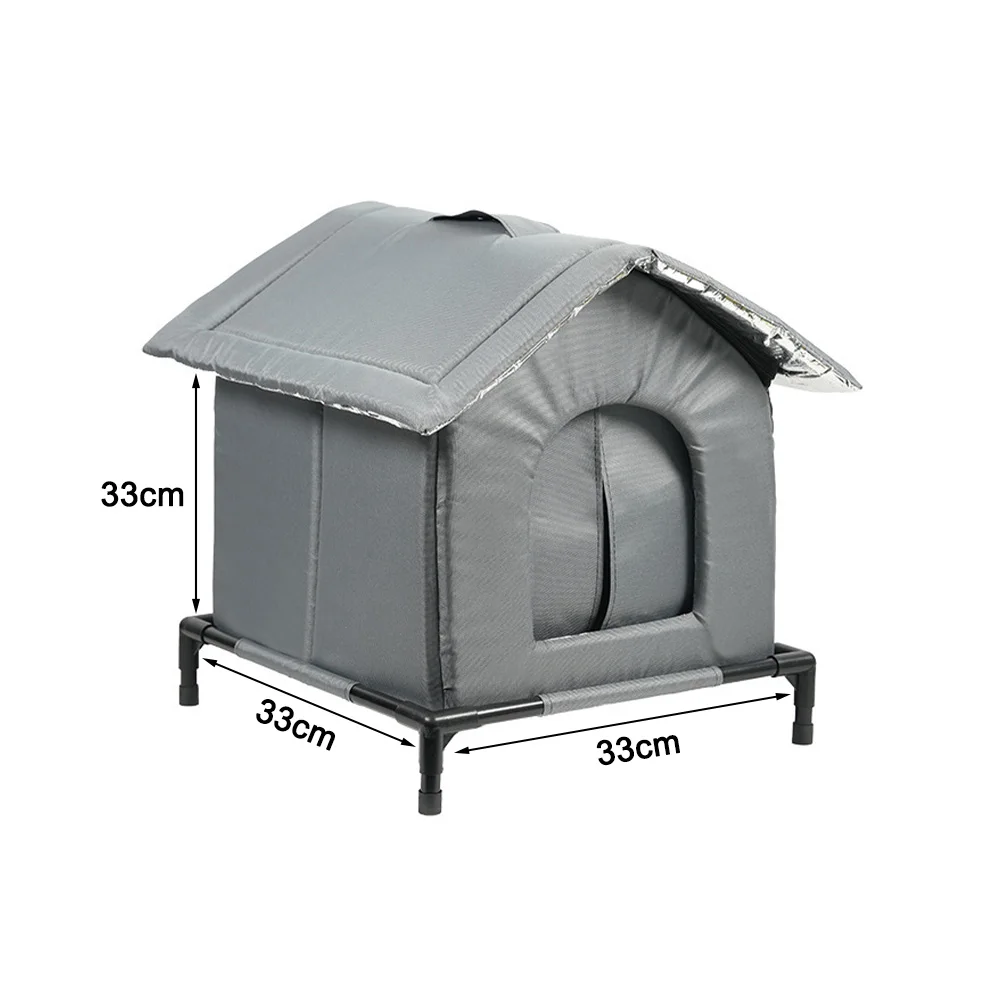 

2025 New Weatherproof Insulated Cat House With Raised Base Cozy Winter Shelter For Stray Cats And Kittens