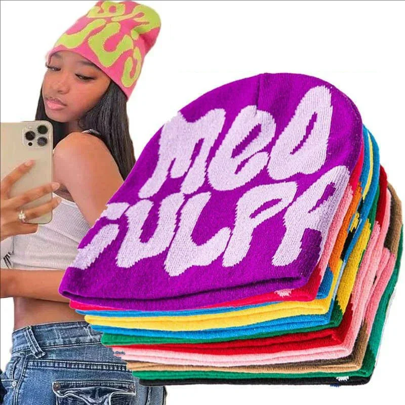 2026 الهيب هوب محبوك قبعة Kpop Beanies الشارع البلوز قبعة الرجال النساء الشتاء في الهواء الطلق ركوب قبعات رياضية مطاطا Skullies قبعة الهدايا #2