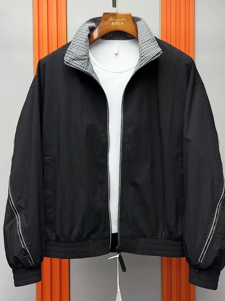 

High Quality Men's Stand Collar Jacket Spring Autumn New Style Business Casual Fashionable Versatile Cool Standard Fit Long S...