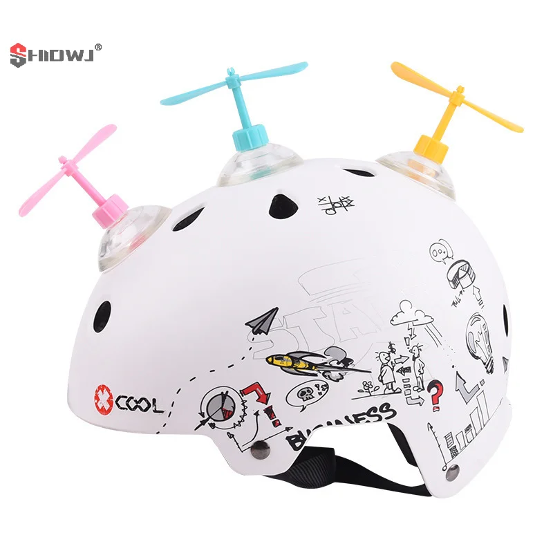 Kawaii Electric Car Helmet Suction Cup Bamboo Dragonfly Windmill Helmet Cute E-Car Lightweight Decorative Gift