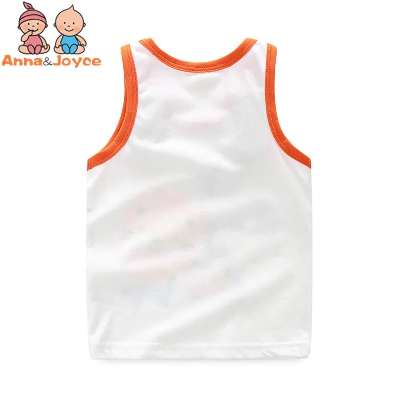 Cartoon Images Boys and Girls Sports Vest Tops Cotton Sleeveless T-shirt Tanks Children\'s Clothing