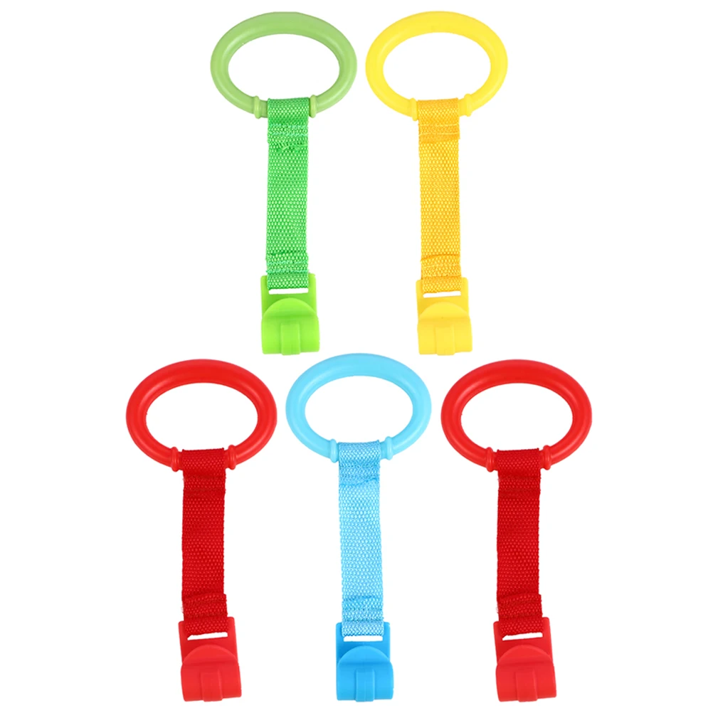 5Pcs Toddler Hand Pull Ring Baby Safety Stand Ring Easy to Use Durable for Home and Travel Nursery Pull Rings Baby Crib Rings
