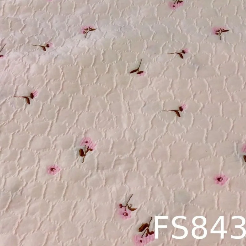 Small floral cut jacquard fabric flower dress for women bubble