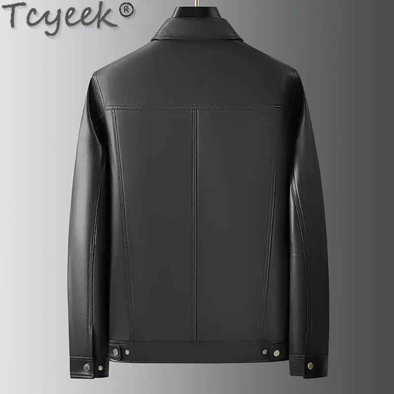 Tcyeek Genuine Leather Man Jackets Spring Autumn Clothes Casual Real Sheepskin Coat Men's Motocycle Jacket 2025 Jaqueta De Couro