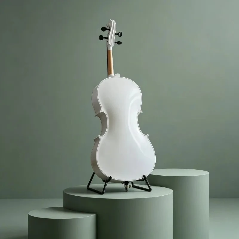 Violonchelo de Práctica para Principiantes, Tamaño 4/4, Color Blanco, Instrumento Musical Clásico Tallado a Mano, Violonchelo Artesanal de Nivel Inicial para Aprender