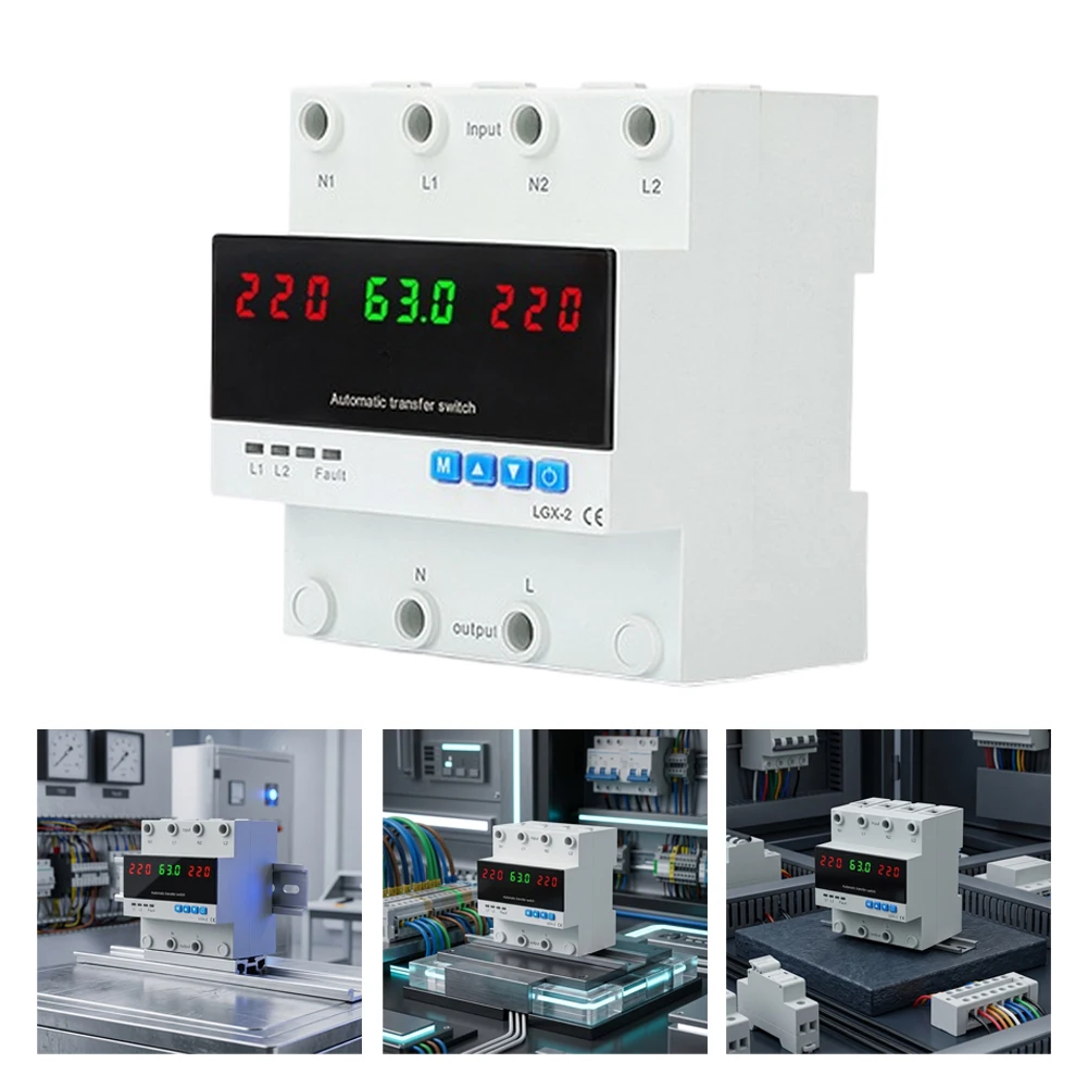 Automatic Phase Switching Protector with Adjustable Trip Values for Overvoltage Undervoltage and Overcurrent Events