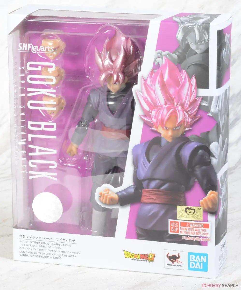 

Коллекционная фигурка Bandai SHF Dragon Ball Super: Замасу, Черный Гоку, Супер Сайян, с волосами цвета персика, красной розы и розовыми прядями, аниме-модель, подарок