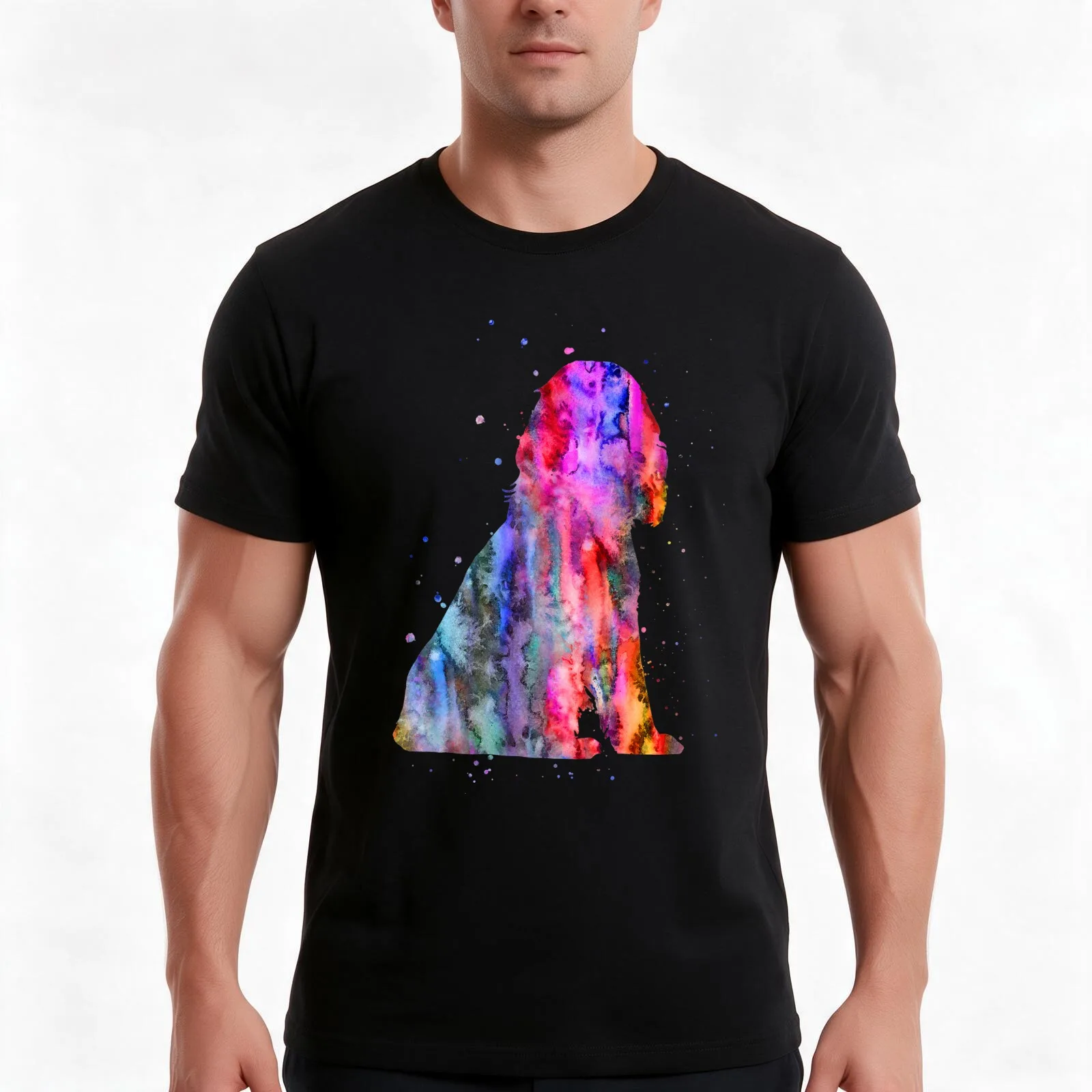 English Cocker Spaniel watercolor Cocker Spaniel Cocker Spaniel T-Shirt Summer Casual Cotton Tee Oversized Streetwear Tops